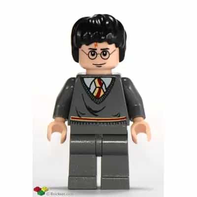 Harry Potter - Gryffindor Stripe Torso, Dark Bluish Gray Legs, Eyebrows Above Glasses