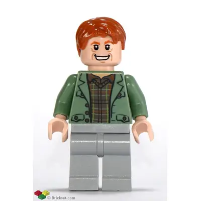 Arthur Weasley - Sand Green Open Jacket, Light Bluish Gray Legs