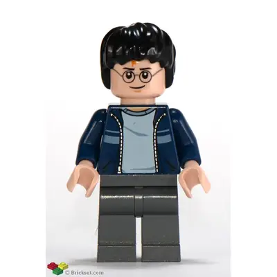Harry Potter - Dark Blue Open Jacket with Stripe, Dark Bluish Gray Legs
