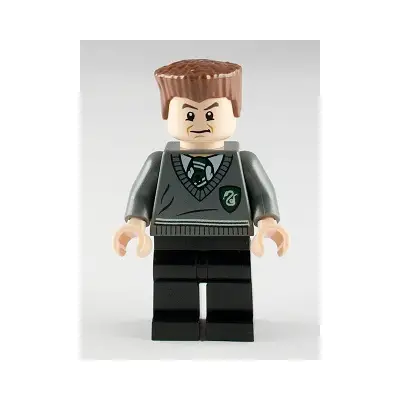Gregory Goyle - Dark Bluish Gray Slytherin Sweater, Black Legs, Reddish Brown Flat Top