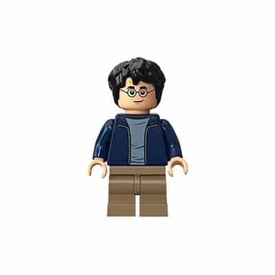 Harry Potter - Dark Blue Open Jacket over Sand Blue Shirt, Dark Tan Medium Legs