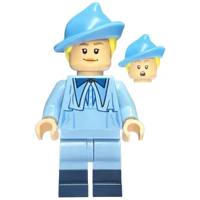 Fleur Delacour - Bright Light Blue Robe, Smiling / Surprised