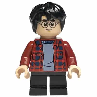 Harry Potter - Dark Red Plaid Flannel Shirt, Black Short Legs