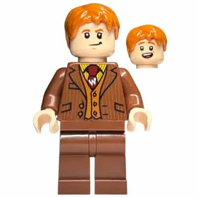 Fred Weasley - Reddish Brown Suit, Dark Red Tie, Grin / Smiling Head