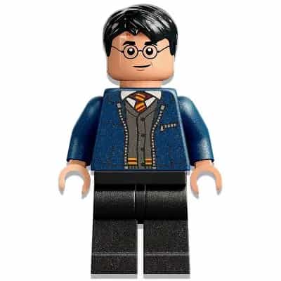 Harry Potter - Dark Blue Open Jacket over Gryffindor Cardigan Sweater, Black Legs