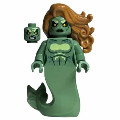 Merperson - Sand Green Body, Medium Nougat Wavy Hair