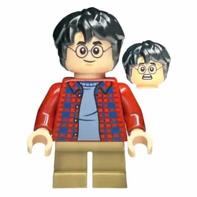 Harry Potter - Dark Red Plaid Flannel Shirt, Dark Tan Short Legs