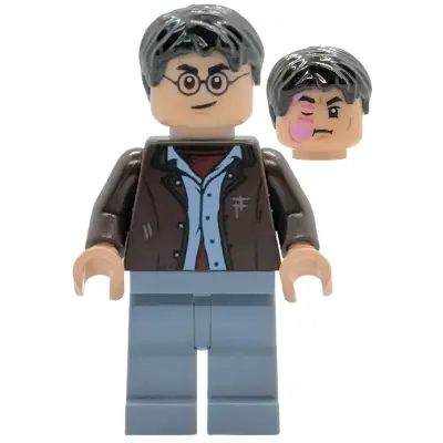 Harry Potter - Dark Brown Open Jacket, Sand Blue Legs, Bright Pink Stinging Jinx Face