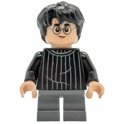 Harry Potter - Black Striped Sweater, Dark Bluish Gray Short Legs