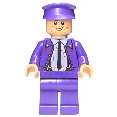 Stanley (Stan) Shunpike - Knight Bus Conductor Uniform with Black Tie and Lavender Shirt