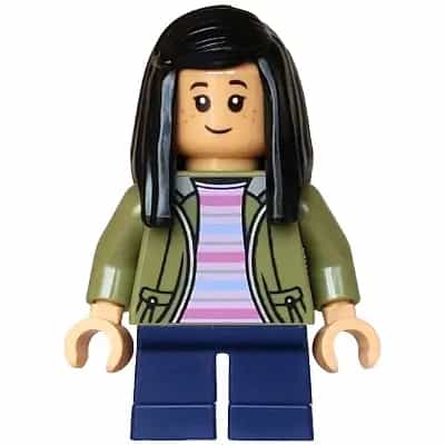 Cho Chang - Olive Green Jacket, Dark Blue Short Legs
