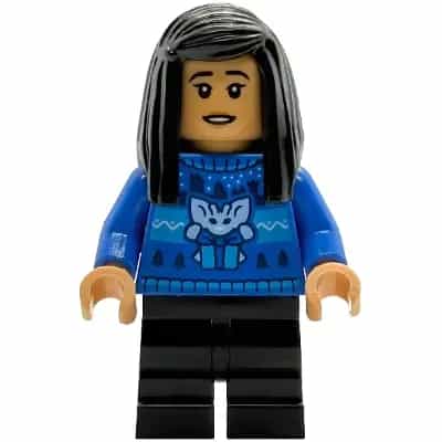 Cho Chang - Blue Holiday Sweater, Black Medium Legs