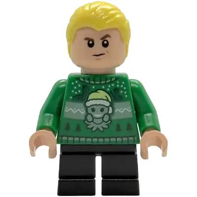 Draco Malfoy - Green Holiday Sweater, Black Short Legs