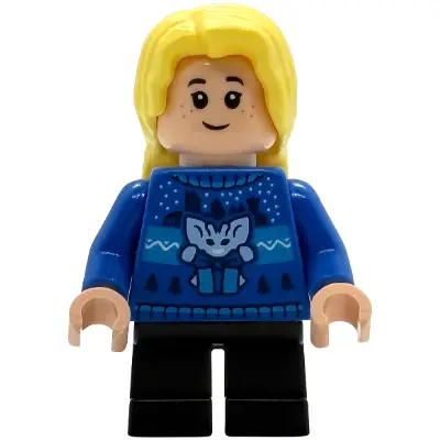 Luna Lovegood - Blue Holiday Sweater, Black Short Legs