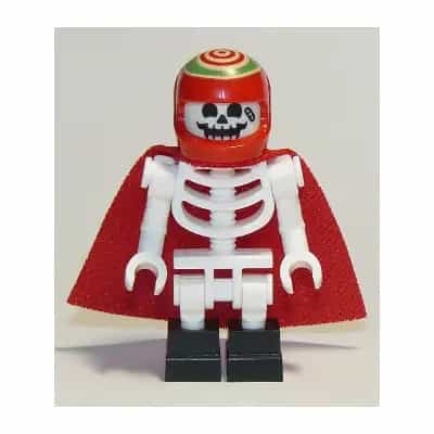 Skeleton - Red Cape and Helmet, Bent Arms, Black Square Foot (Douglas Elton / El Fuego)