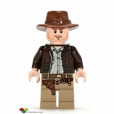 Indiana Jones - Dark Brown Jacket, Reddish Brown Fedora, Closed Mouth Lopsided Grin