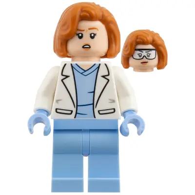 Dana Scully - Bright Light Blue Scrubs, White Lab Coat
