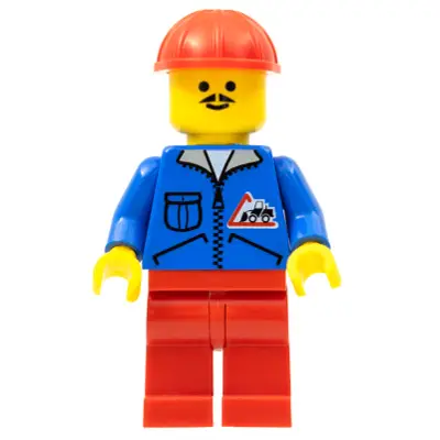Bulldozer Logo - Red Legs, Red Construction Helmet