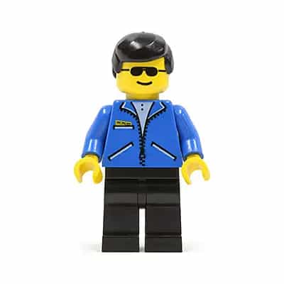 Jacket Blue - Black Legs, Black Male Hair, Sunglasses