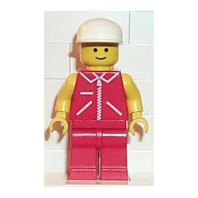 Jacket Red with Zipper - Yellow Arms - Red Legs, White Cap
