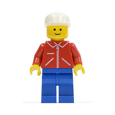 Jacket Red with Zipper - Red Arms - Blue Legs, White Cap