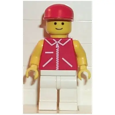 Jacket Red with Zipper - Yellow Arms - White Legs, Red Cap