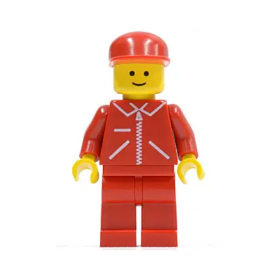 Jacket Red with Zipper - Red Arms - Red Legs, Red Cap