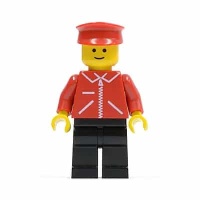 Jacket Red with Zipper - Red Arms - Black Legs, Red Hat