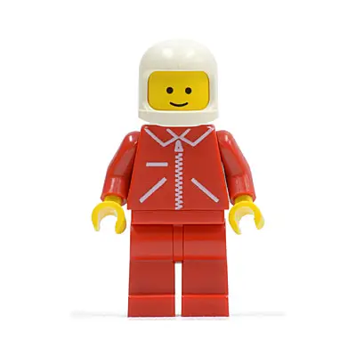 Jacket Red with Zipper - Red Arms - Red Legs, White Classic Helmet