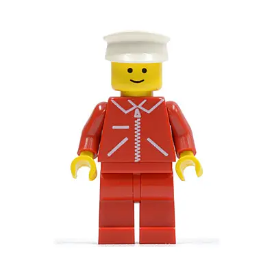 Jacket Red with Zipper - Red Arms - Red Legs, White Hat