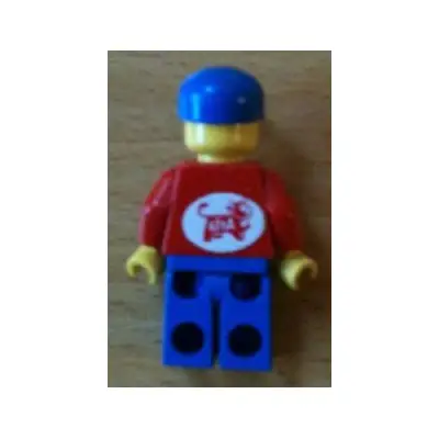 Jacket Red with Zipper - Red Arms - Blue Legs, Blue Cap with Arla Dairy Logo Pattern on Back (Sticker)
