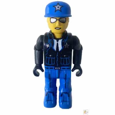 Police - Blue Legs, Black Jacket, Blue Cap with Star, Sunglasses (4154547)