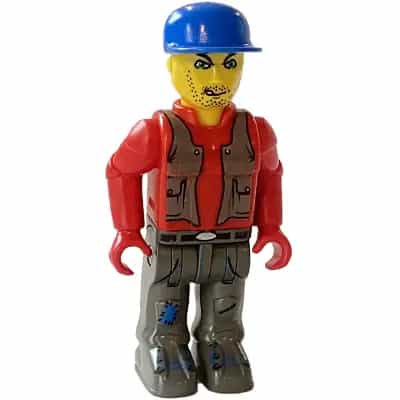 Bank Robber with Dark Gray Legs, Red Shirt and Blue Cap