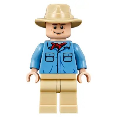Dr. Alan Grant - Medium Blue Shirt with Pockets with Blue Buttons