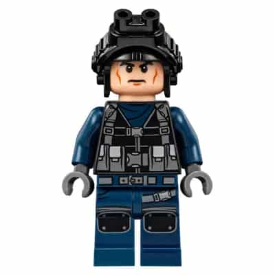 ACU Guard - Male, Black Aviator Cap with Black Night Vision Goggles, Light Nougat Head