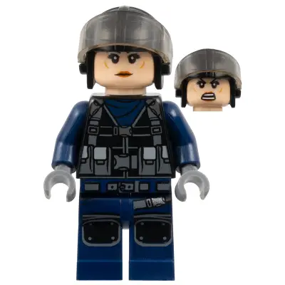 ACU Tracker - Female, Black Aviator Cap with Trans-Brown Visor, Light Nougat Head