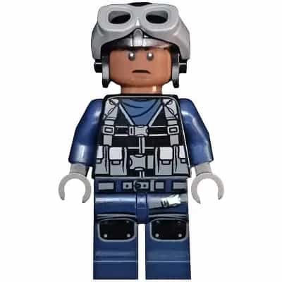 ACU Pilot - Male, Black Aviator Cap with Dark Bluish Gray Goggles, Reddish Brown Head