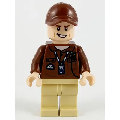 Park Worker - Male, Reddish Brown Shirt and Cap, Tan Legs