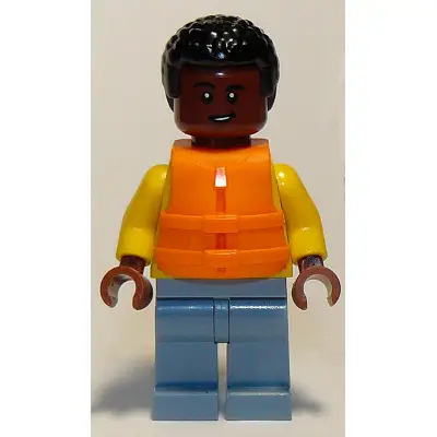 Darius Bowman - Yellow Hoodie over White Shirt, Sand Blue Legs, Orange Life Jacket