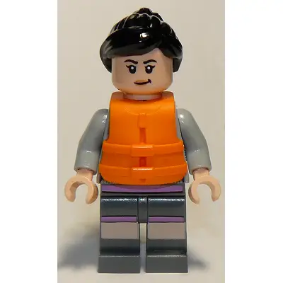 Yasmina 'Yaz' Fadoula - Light Bluish Gray Jacket, Dark Bluish Gray Legs, Orange Life Jacket