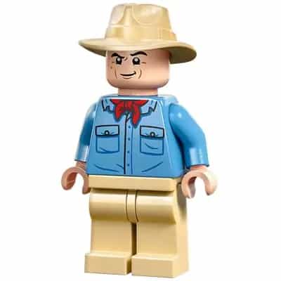 Dr. Alan Grant - Medium Blue Shirt with Pockets with Black Buttons Outline