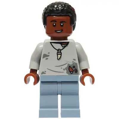 Darius Bowman - Light Bluish Gray Torn Shirt, Sand Blue Legs