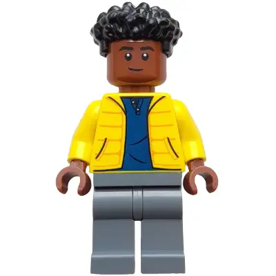 Darius Bowman - Yellow Jacket over Dark Blue Shirt, Dark Bluish Gray Legs