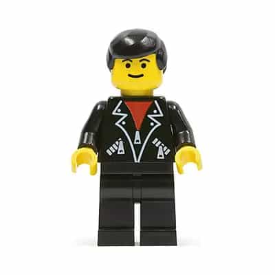 Leather Jacket with Zippers - Black Legs, Black Male Hair, Eyebrows