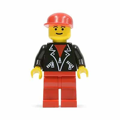 Leather Jacket with Zippers - Red Legs, Red Cap, Eyebrows