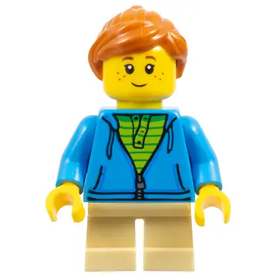 LEGOLAND Park Girl, Dark Azure Hoodie over Lime Shirt, Ponytail