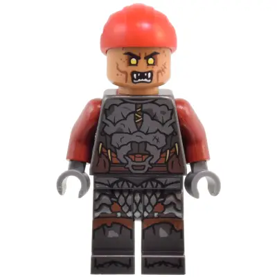 Orc - Medium Nougat Head, Pearl Dark Gray Armor, Red Bandana