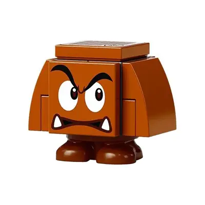 Goomba (Dark Bluish Gray Interior Pieces) - Angry, Looking Left