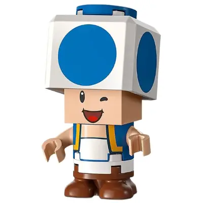 Blue Toad - Winking, Black Hinge Brick