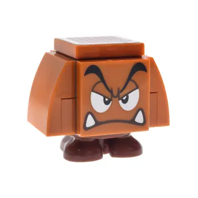 Goomba (Dark Bluish Gray Interior Pieces) - Angry, Eyelids